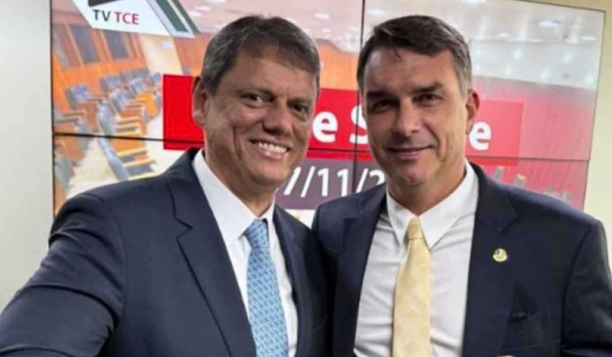 ‘Meu candidato é Flávio Bolsonaro’, diz Tarcísio