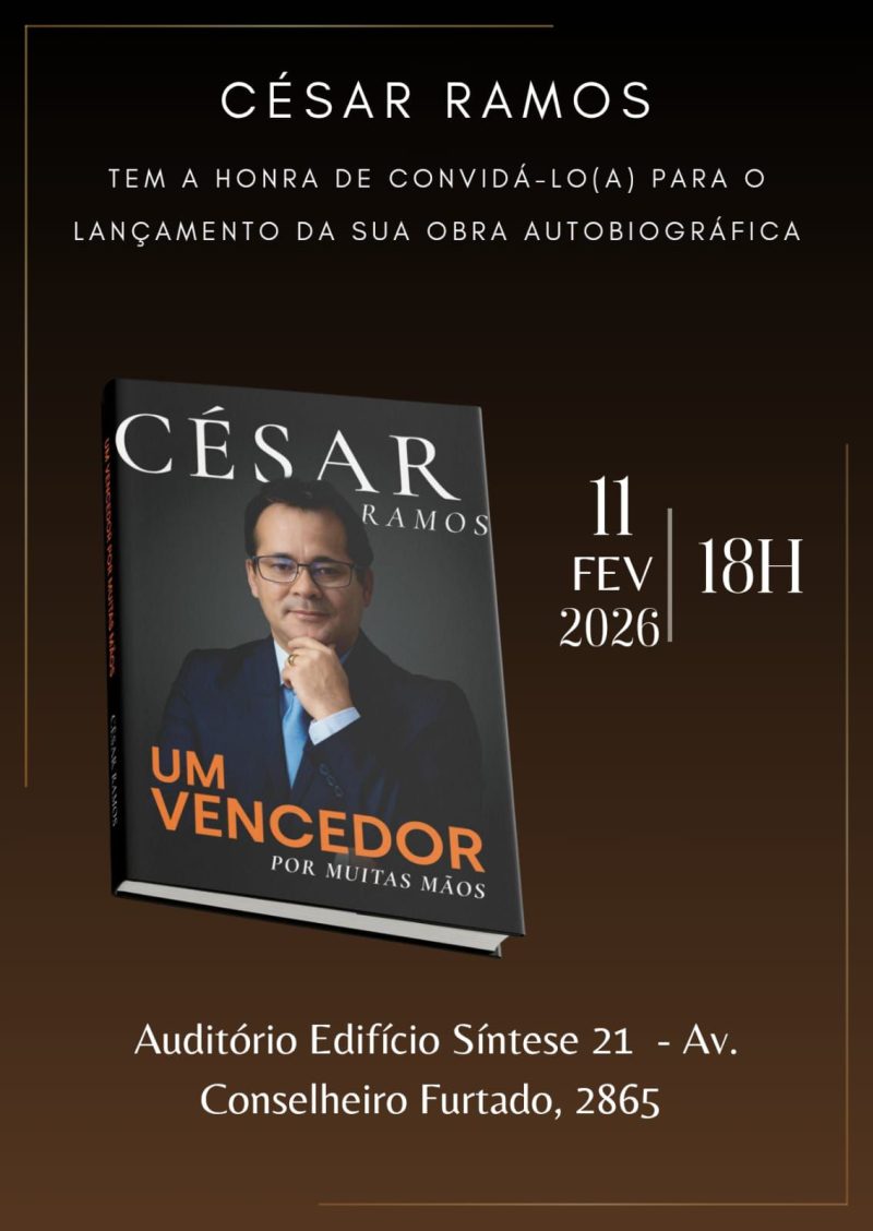 “Um Vencedor por Muitas Mãos”: Advogado César Ramos lança autobiografia em Belém e compartilha trajetória de superação