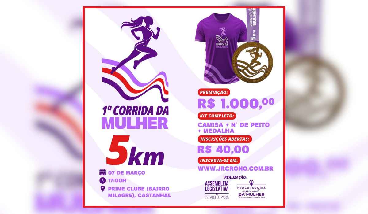 Corrida de rua para mulheres está com inscrições abertas em Castanhal
