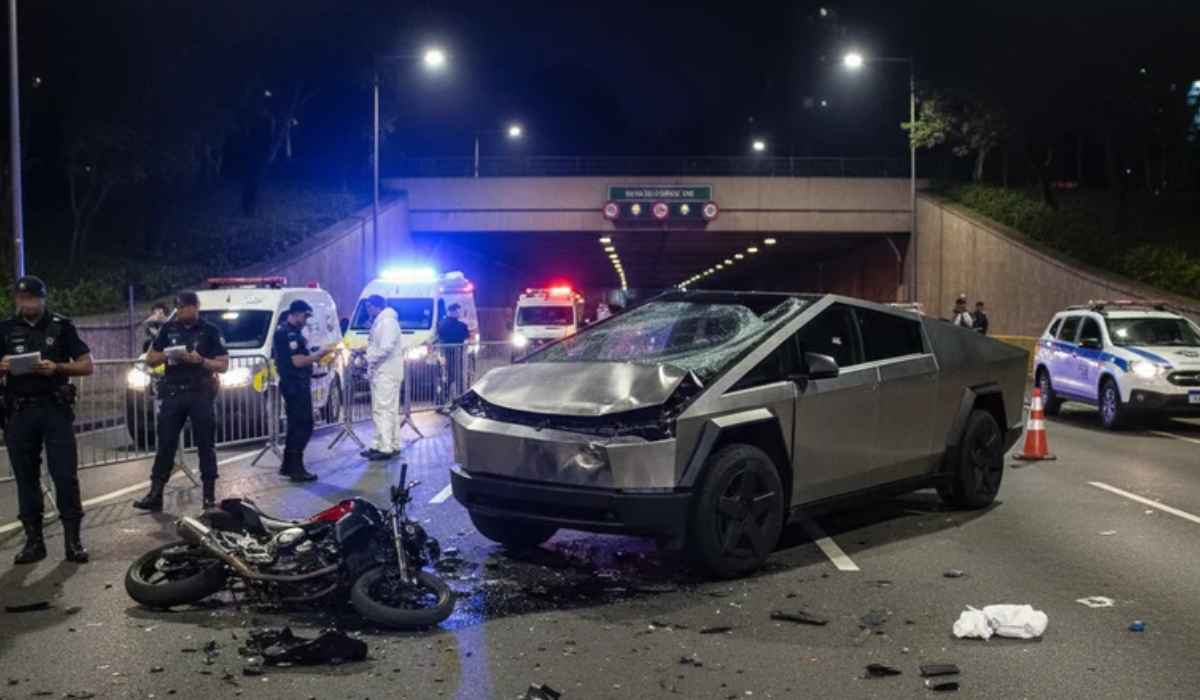 Motociclista morre em acidente envolvendo carro Tesla Cybertruck em SP