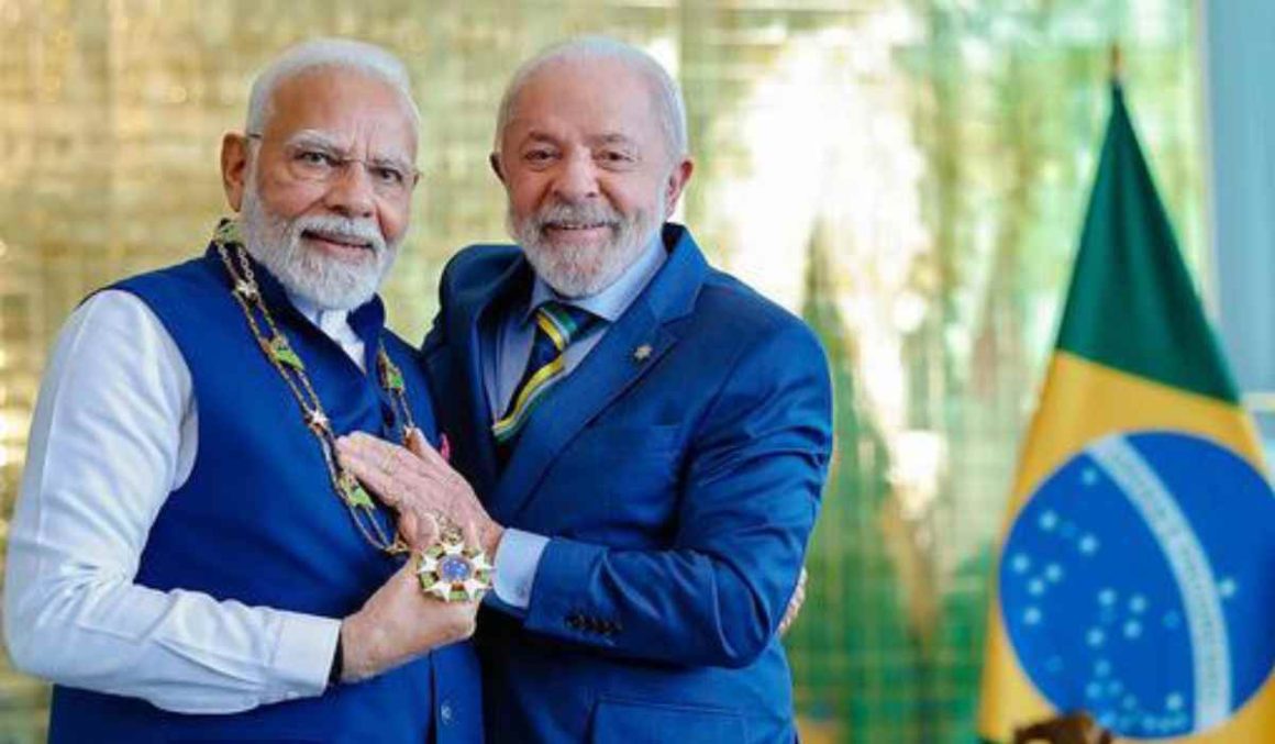 Brasil e Índia firmam ato de terras raras após reunião de Lula e Modi