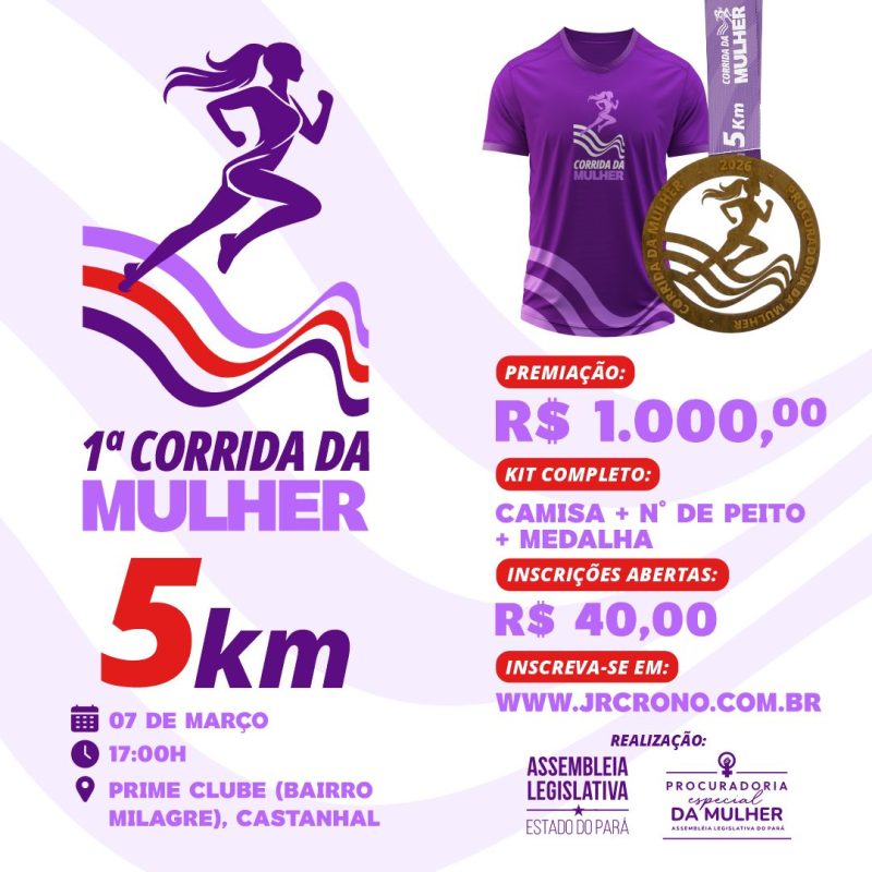 Corrida de rua para mulheres está com inscrições abertas em Castanhal