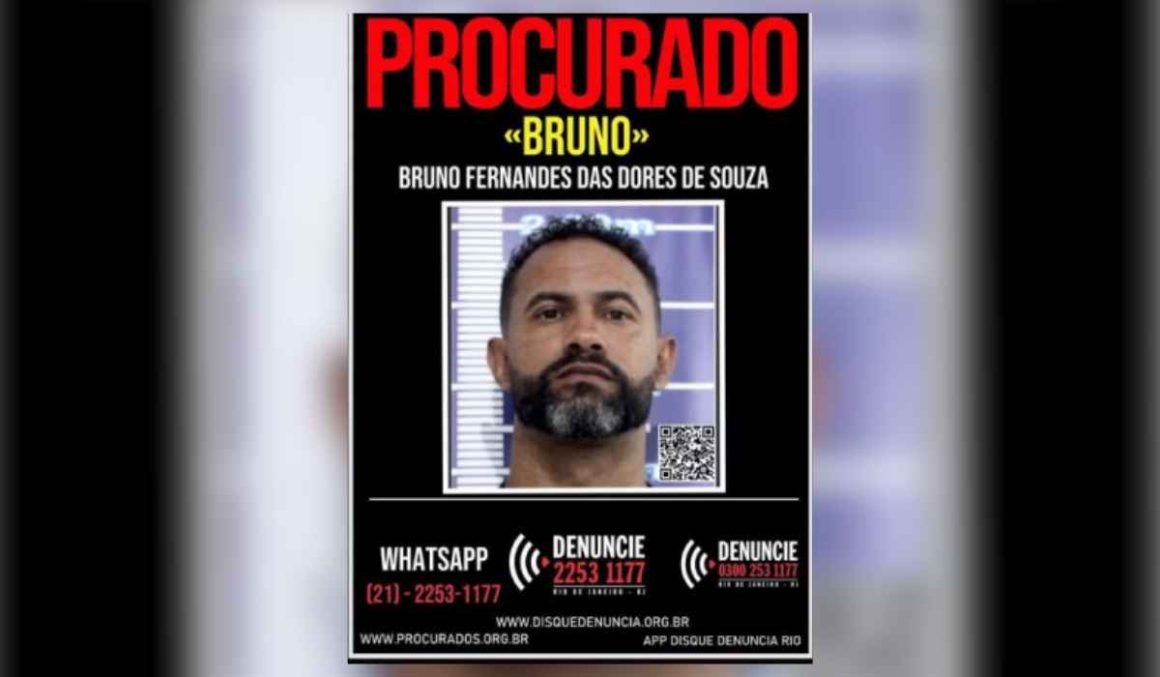 Disque Denúncia emite cartaz de procurado com foto de ex-goleiro Bruno