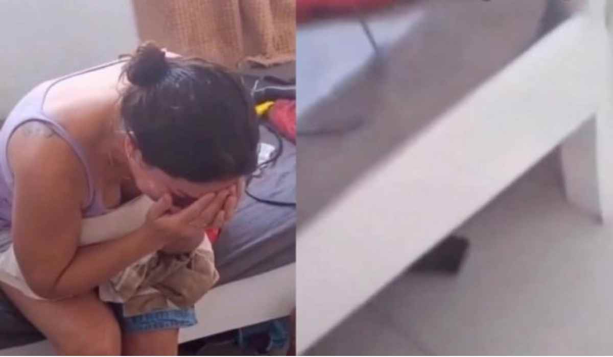 VÍDEO: Filho volta mais cedo da escola e flagra mãe com amante escondido embaixo da cama