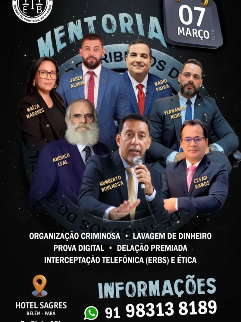 Advogado Dr. Mário Paiva integra o time de palestrantes da Mentoria Tribunos do Brasil, que acontecerá em Belém