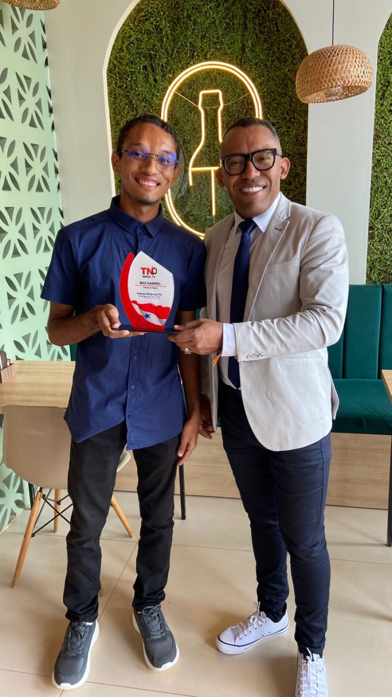 O influenciador digital Max Gabriel foi um dos homenageados com o Prêmio TN Brasil TV: Destaques do Pará 2025 .