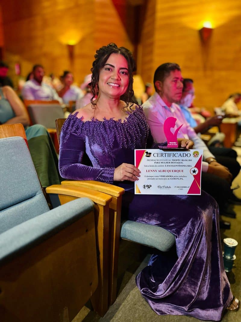 Leny Albuquerque, vereadora mais votada de Gurupá, recebe Prêmio Blog do Pará Mulher Destaque