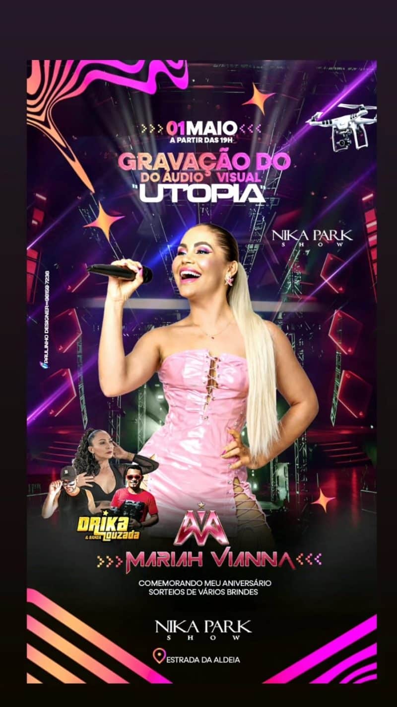 “Utopia”: novo projeto de Mariah Vianna ganha data de gravação e expectativa do público