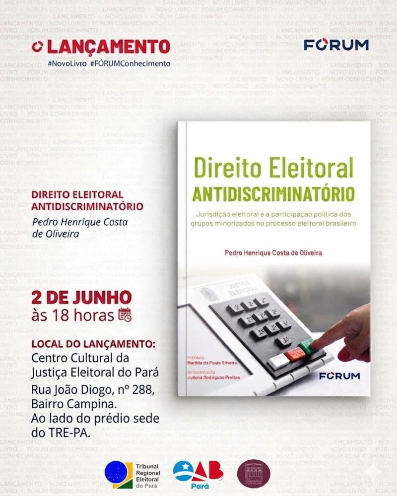Advogado e professor, Pedro Henrique Costa de Oliveira promove lançamento do livro “Direito Eleitoral Antidiscriminatório”