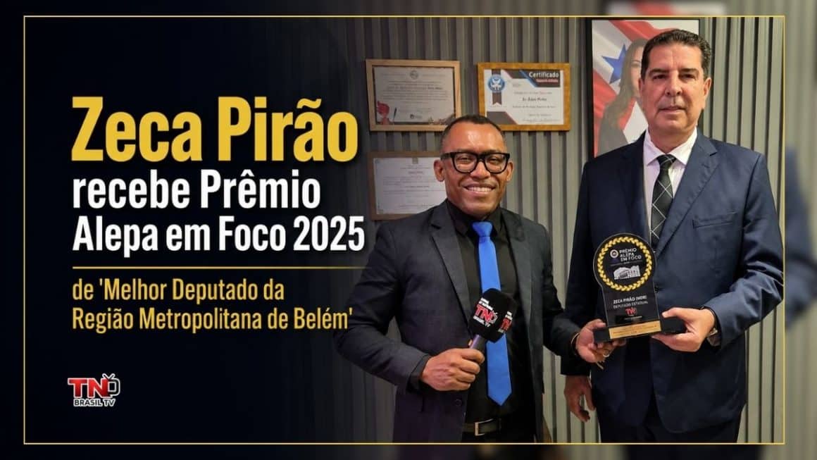 Zeca Pirão recebe Prêmio Alepa em Foco 2025 de ‘Melhor Deputado da Região Metropolitana de Belém’ Zeca Pirão recebe Prêmio Alepa em Foco 2025 de 'Melhor Deputado da Região Metropolitana de Belém'