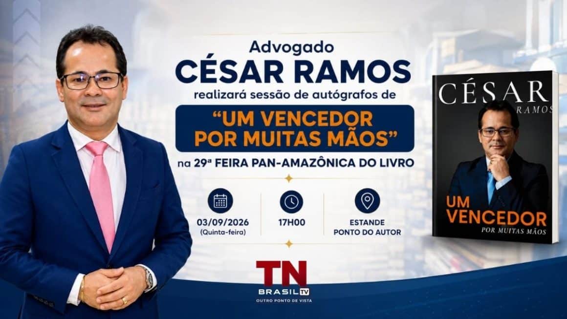 Advogado César Ramos realizará sessão de autógrafos de “Um Vencedor por Muitas Mãos” na 29ª Feira Pan-Amazônica do Livro Advogado César Ramos realizará sessão de autógrafos de “Um Vencedor por Muitas Mãos” na 29ª Feira Pan-Amazônica do Livro