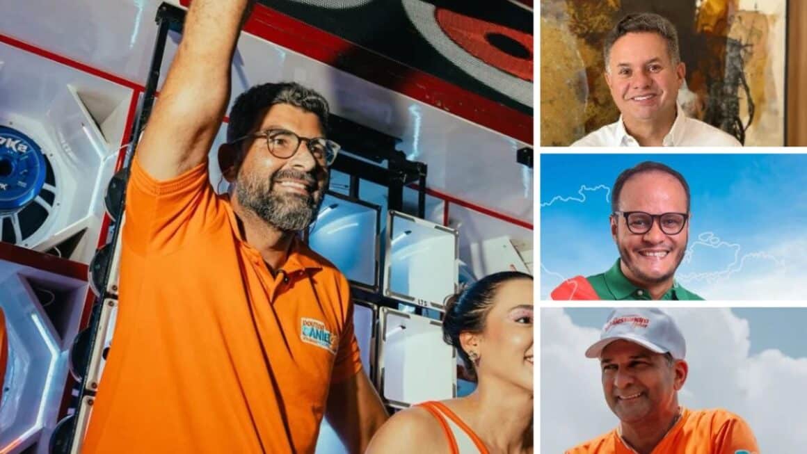 Quem Será o Futuro Presidente da Alepa em 2027? Alexandre Gomes, Fabrício Miranda e Rui Begot são favoritos de Daniel Santos Montagem com Dr. Daniel Santos à esquerda e os deputados Alexandre Gomes, Fabrício Miranda e Rui Begot à direita.
