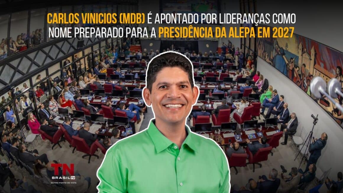 Carlos Vinicios (MDB) é apontado por lideranças como nome preparado para a Presidência da Alepa em 2027 O deputado estadual Carlos Vinicios discursando na tribuna da Assembleia Legislativa do Pará.